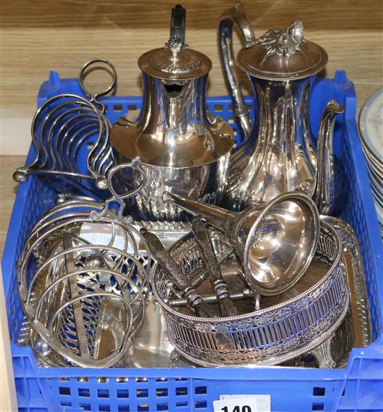 A quantity of silver plated wares